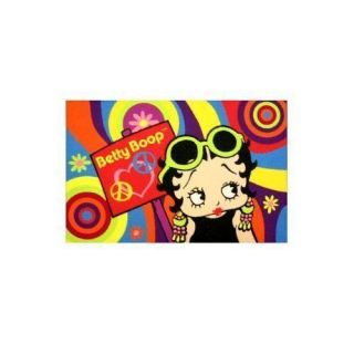 Betty Boop Hippie Chick Psychedelic Area Rug Two Sizes Available