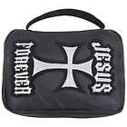 Black Leather Bible Cover Religious Patches Book Case Tote Bag Cross 