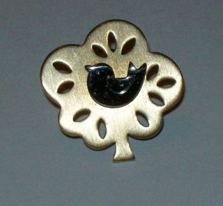 Vintage Avon 1979 Duo Tone Partridge in a Pear Tree Tack Pin