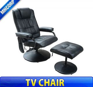 Black Leather Professional TV Office Massage Chair Soft Seat w 