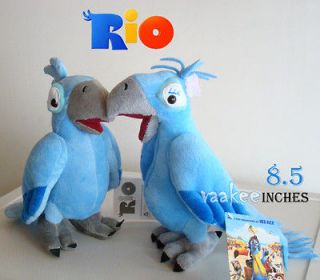   & JEWEL 8.5 Plush Toy Stuffed Animal 2PCS Blu Parrot Bird Cute Doll