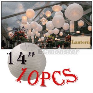 New 10 PCS 14 Chinese Paper Lantern Wedding Party Decoration White