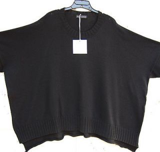 NWT Shirin Guild BLACKLight Weight Cotton Knit Crew Neck Boxy Sweater 