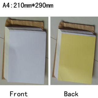 Blank A4 Glossy Paper Label Sticker Self Adhesive x20 Sheets 210 mm x 