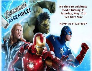 10 AVENGERS BIRTHDAY PARTY INVITATIONS ENVELOPES INCLUDED