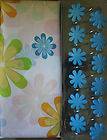 13PC RETRO DAISY Pink/Blue/Green Floral Flower Fabric Shower Curtain 