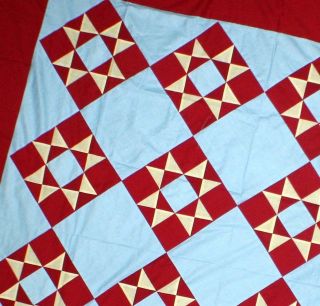   Amish Dreams, Ohio Star Quilt, lighter blue background   (Quilt Top