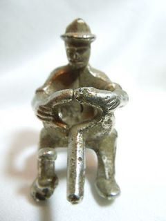 Vintage Cast Iron man Fits in Vehicle 2 1/3 x 2 inch Sitting 