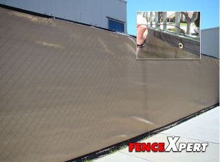   Tan Fence Privacy Windscreen Mesh Fabric w/ HD Binding 85% Blockage