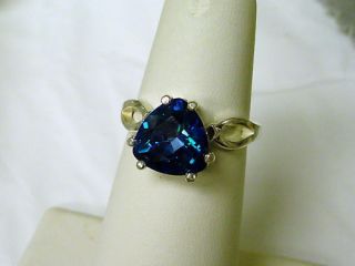 RI329 4.04ct Blue Mystic Topaz 925 Silver Ladies Ring