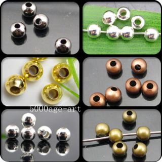 Round Metal Spacer Bead 2.0mm 2.4mm 3.2mm 4mm 5mm 6mm Gold Silver 