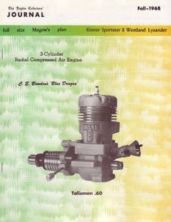   Radial Plane Plans Talisman .60 Engine Collectors Journal 1968 model
