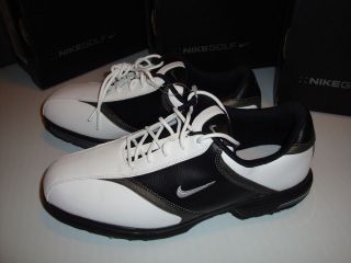 NIKE HERITAGE GOLF SHOES WATER RESISTANT WHITE/BLACK Sz 9 NEW