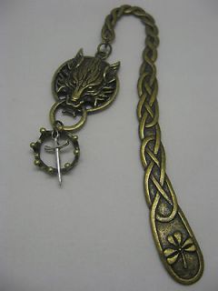 Game of Thrones   House Stark   Bronze Wolf Crown Sword Bookmark