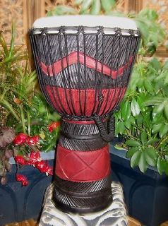   Carved Zig Zag Style Djembe Bongo Hand Drum   #2 Quality Discount