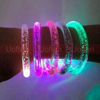 New Cool Disco Rave Party LED Flashing Glow Bracelet Bangle 2pcs