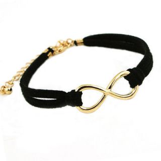 Fashion Punk Goth Cross / 8 Simple charm Leather Bracelet