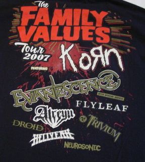 family values 2007 size Large t shirt korn rock rap tour tee flyleaf 