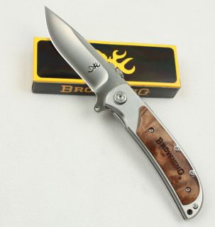 New BROWNING Steel Aluminum Natural Shadow Wood Knife 159