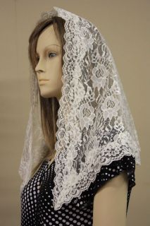 Ivory veil lace mantilla Catholic church chapel headcovering latin 