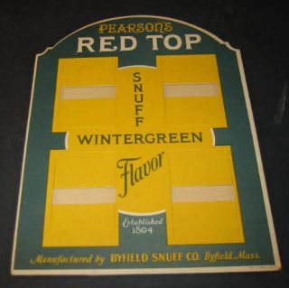 Old c.1940s Pearsons Red Top SNUFF   Store Display