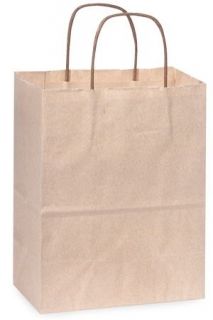   Gift Handle Bags CUB Size 8 1/4x4.75x10.25 Kraft Paper WHOLESALE