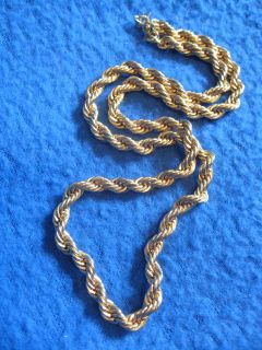 MONET GOLD TONE BRAID LINK ROPE NECKLACE WITH LOBSTER CLAW CLASP