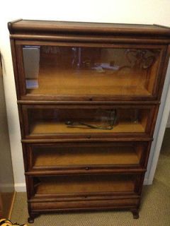 Antique stackable bookshelf   early 1900s with sliding glass doors