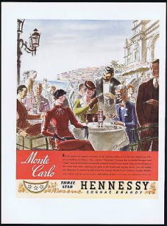 1935 Hennessy Cognac Brandy Monte Carlo Ad