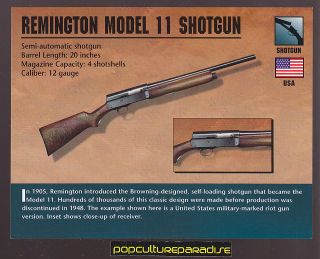 REMINGTON MODEL 11 SHOTGUN 12 Gauge Atlas Classic Firearms Gun CARD