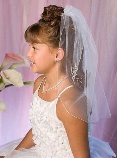 White or Ivory First Communion Flower Girl Wedding Bridal Veil