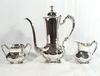 Antique 1894 Forbes MERIDEN Silver ESPRESSO DEMITASSE Coffee/Tea Set 