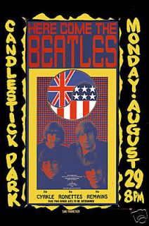 British Invasion The Beatles at San Francisco Concert Poster Circa 