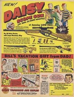1959 DAISY AIR RIFLE BB GUN COMIC 88 SCOPE 750 SHOT VINTAGE PRINT AD