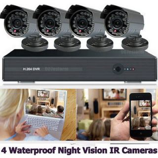   264 CCTV Security DVR System 3G IE Mobile View+4x Cameras Kit