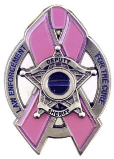 LAW ENFORCEMENT FOR THE CURE PINK RIBBON SHERIFF LAPEL PIN