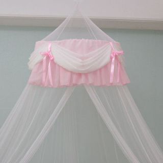   & Pink Chiffon Shirring Bed Canopy net / Mosquito net / Free / New