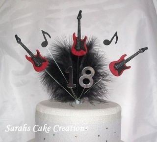 Guitars   Cake Topper Decoration   Musical Notes Birthday