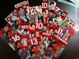 One Direction   1D   Official Birthday Cards + party wrap   1st Class 