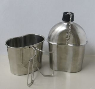 Stainless steel Canteen Brushed finish with Polished cup.Free G.I 