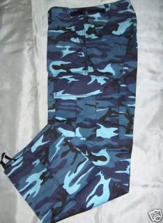 blue camouflage pants in Pants