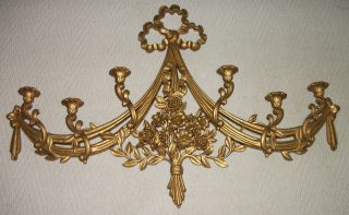 Vintage Syroco Candelabra 6 Candle Holder Sconce Wall MCMLXX #4093
