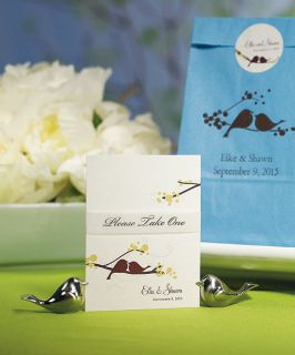  LOVE BIRD Place / Menu Card Table Sign Holders w/Sliver Finish