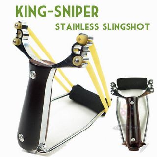 King sniper Slingshot Pro Catapult Pocket Sling Stainless Launcher 