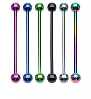   INDUSTRIAL BARBELL 14G 1 1/2 STRAIGHT PIERCING EAR CARTILAGE RING
