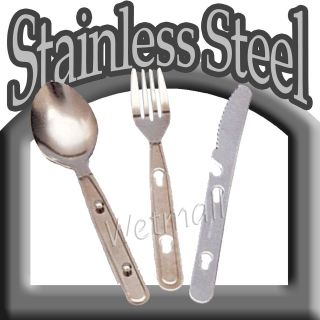Stansport Stainless Steel Knife, Fork, and Spoon Set
