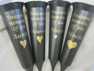 Grave Vases Personalised with any Name or Title of your choice