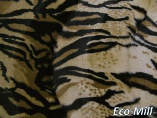 Syberian Tiger Soft Fauxfur Fabric Velboa Skin Look Fabric Animal 