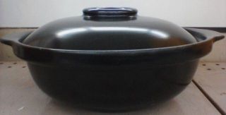   non toxic natural black clay pot w/lid for solar cooker/oven
