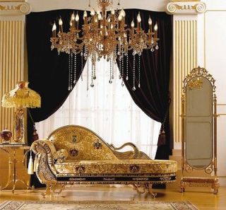 Chaise Lounge   Italian Fabric Venetian Sofa Furniture   24kt Gold 